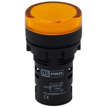 パイロットランプ 表示灯 RS PRO LED 黄 丸型 RS PRO