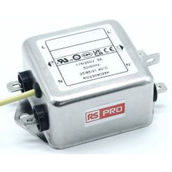 RS PRO EMIフィルタ 単相 3A シャーシーマウント 2200pF 2x2mH 0.5mA Two Stage 1MΩ RS PRO