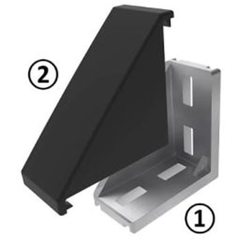 Alu. Connection Angle 45x90， 1x cover ca RS PRO