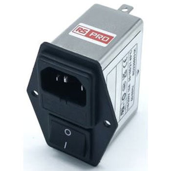 RS PRO IECインレット 1ヒューズ 2極 シャーシマウント 10A 250 V ac RS PRO