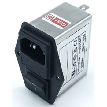 RS PRO IECインレット 1ヒューズ 2極 シャーシマウント 6A 250 V ac RS PRO
