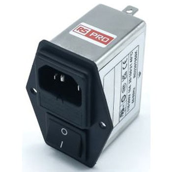 RS PRO IECインレット 2ヒューズ 2極 シャーシマウント 10A 250 V ac RS PRO