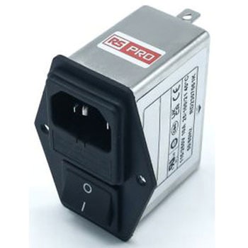 RS PRO IECインレット 2ヒューズ 2極 シャーシマウント 10A 250 V ac RS PRO