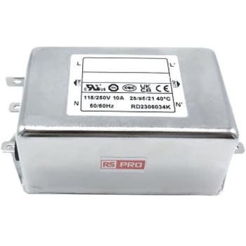 RS PRO IECインレット シャーシマウント 10A 250 V ac RS PRO