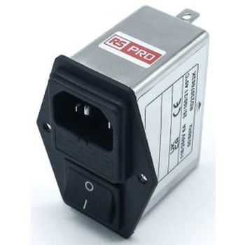 RS PRO IECインレット 2ヒューズ 2極 シャーシマウント 6A 250 V ac RS PRO