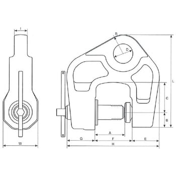 SBC-5 ねじ式クランプ イーグルクランプ 荷重5t クランプ範囲20～80mm