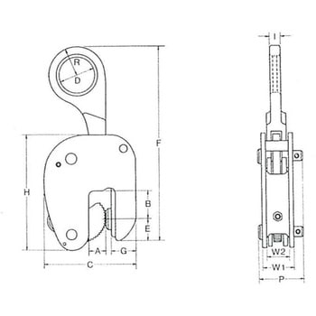 WOL-350 縦つりクランプ 1個 イーグルクランプ 【通販サイトMonotaRO】