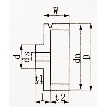 VPプーリ B3 軸穴完成品(軸穴+キー溝) エバオン