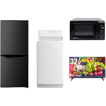 【家電セット】4点セット (6kg洗濯機 106L冷蔵庫 電子レンジ 32型液晶テレビ) YAMAZEN(山善)