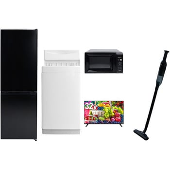 【家電セット】5点セット (6kg洗濯機 157L冷蔵庫 電子レンジ 32型液晶テレビ 軽量クリーナー) YAMAZEN(山善)