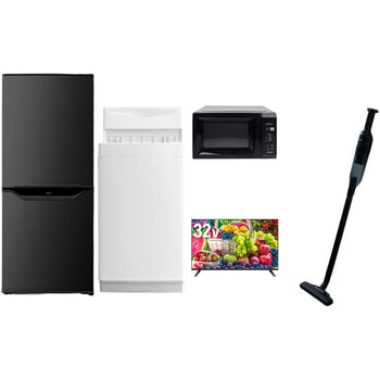 【家電セット】5点セット (6kg洗濯機 106L冷蔵庫 電子レンジ 32型液晶テレビ 軽量クリーナー) YAMAZEN(山善)