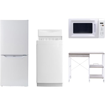 【家電セット】4点セット (6kg洗濯機 106L冷蔵庫 電子レンジ レンジラック) YAMAZEN(山善)