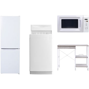 【家電セット】4点セット (6kg洗濯機 157L冷蔵庫 電子レンジ レンジラック) YAMAZEN(山善)
