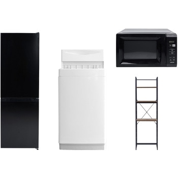 【家電セット】4点セット (6kg洗濯機 157L冷蔵庫 電子レンジ 家電収納ラック) YAMAZEN(山善)