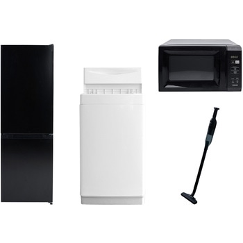【家電セット】4点セット (6kg洗濯機 157L冷蔵庫 電子レンジ 軽量クリーナー) YAMAZEN(山善)