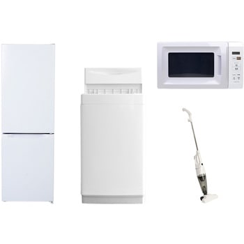 【家電セット】4点セット (6kg洗濯機 157L冷蔵庫 電子レンジ スティッククリーナー) YAMAZEN(山善)