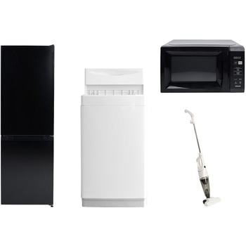 【家電セット】4点セット (6kg洗濯機 157L冷蔵庫 電子レンジ スティッククリーナー) YAMAZEN(山善)