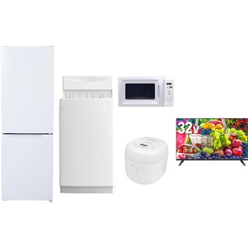 【家電セット】5点セット (6kg洗濯機 157L冷蔵庫 電子レンジ 炊飯器 32型液晶テレビ) YAMAZEN(山善)