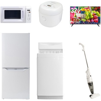 【家電セット】6点セット (6kg洗濯機 106L冷蔵庫 電子レンジ 炊飯器 32型液晶テレビ スティッククリーナー) YAMAZEN(山善)