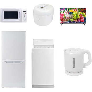 【家電セット】6点セット (6kg洗濯機 106L冷蔵庫 電子レンジ 炊飯器 32型液晶テレビ 電気ケトル) YAMAZEN(山善)