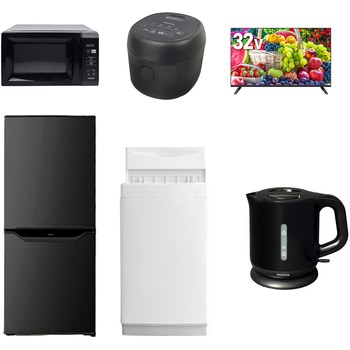 【家電セット】6点セット (6kg洗濯機 106L冷蔵庫 電子レンジ 炊飯器 32型液晶テレビ 電気ケトル) YAMAZEN(山善)