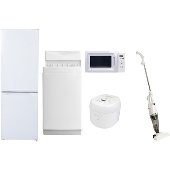 【家電セット】5点セット (6kg洗濯機 157L冷蔵庫 電子レンジ 炊飯器 スティッククリーナー) YAMAZEN(山善)