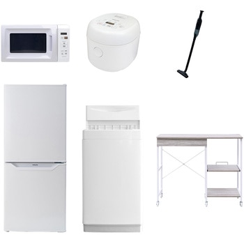 【家電セット】6点セット (6kg洗濯機 106L冷蔵庫 電子レンジ 炊飯器 軽量クリーナー レンジラック) YAMAZEN(山善)