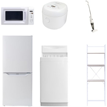 【家電セット】6点セット (6kg洗濯機 106L冷蔵庫 電子レンジ 炊飯器 スティッククリーナー 家電収納ラック) - YAMAZEN(山善)
