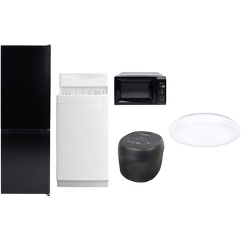 【家電セット】5点セット (6kg洗濯機 157L冷蔵庫 電子レンジ 炊飯器 シーリングライト) YAMAZEN(山善)