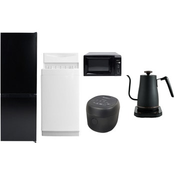 【家電セット】5点セット (6kg洗濯機 157L冷蔵庫 電子レンジ 炊飯器 温調ケトル) YAMAZEN(山善)