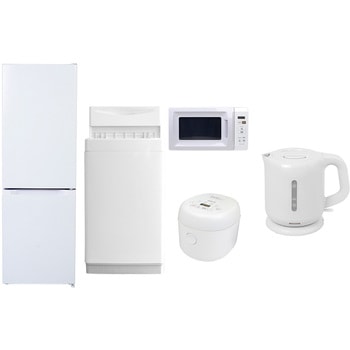 【家電セット】5点セット (6kg洗濯機 157L冷蔵庫 電子レンジ 炊飯器 電気ケトル) YAMAZEN(山善)