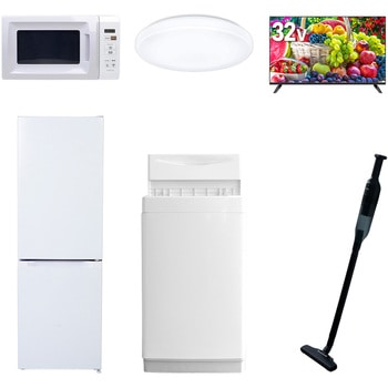 【家電セット】6点セット (6kg洗濯機 157L冷蔵庫 電子レンジ シーリングライト 32型液晶テレビ 軽量クリーナー) - YAMAZEN(山善)