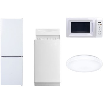 【家電セット】4点セット (6kg洗濯機 157L冷蔵庫 電子レンジ シーリングライト) YAMAZEN(山善)
