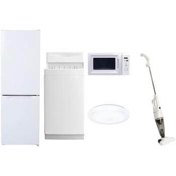 【家電セット】5点セット (6kg洗濯機 157L冷蔵庫 電子レンジ シーリングライト スティッククリーナー) - YAMAZEN(山善)