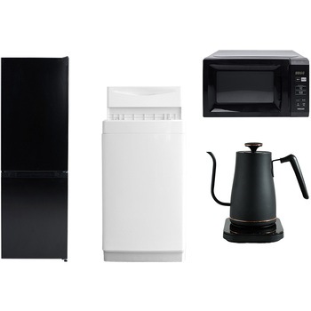 【家電セット】4点セット (6kg洗濯機 157L冷蔵庫 電子レンジ 温調ケトル) YAMAZEN(山善)