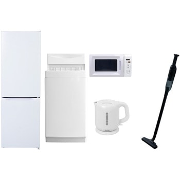 【家電セット】5点セット (6kg洗濯機 157L冷蔵庫 電子レンジ 電気ケトル 軽量クリーナー) YAMAZEN(山善)