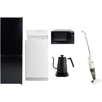 【家電セット】5点セット (6kg洗濯機 157L冷蔵庫 電子レンジ 温調ケトル スティッククリーナー) YAMAZEN(山善)