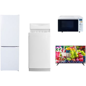【家電セット】4点セット (6kg洗濯機 157L冷蔵庫 オーブンレンジ 32型液晶テレビ) YAMAZEN(山善)