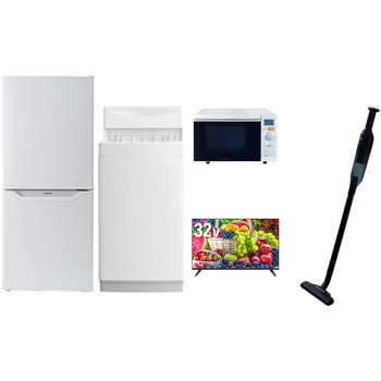 【家電セット】5点セット (6kg洗濯機 106L冷蔵庫 オーブンレンジ 32型液晶テレビ 軽量クリーナー) - YAMAZEN(山善)