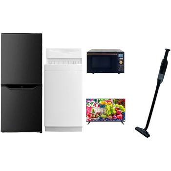 【家電セット】5点セット (6kg洗濯機 106L冷蔵庫 オーブンレンジ 32型液晶テレビ 軽量クリーナー) - YAMAZEN(山善)