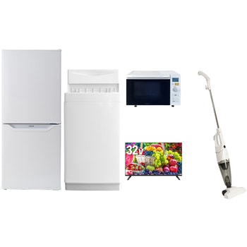 【家電セット】5点セット (6kg洗濯機 106L冷蔵庫 オーブンレンジ 32型液晶テレビ スティッククリーナー) YAMAZEN(山善)