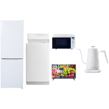 【家電セット】5点セット (6kg洗濯機 157L冷蔵庫 オーブンレンジ 32型液晶テレビ 温調ケトル) YAMAZEN(山善)