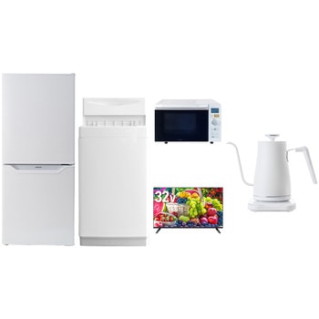 【家電セット】5点セット (6kg洗濯機 106L冷蔵庫 オーブンレンジ 32型液晶テレビ 温調ケトル) - YAMAZEN(山善)