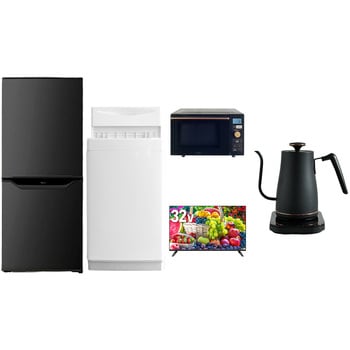 【家電セット】5点セット (6kg洗濯機 106L冷蔵庫 オーブンレンジ 32型液晶テレビ 温調ケトル) - YAMAZEN(山善)