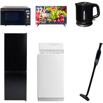 【家電セット】6点セット (6kg洗濯機 157L冷蔵庫 オーブンレンジ 32型液晶テレビ 電気ケトル 軽量クリーナー) YAMAZEN(山善)