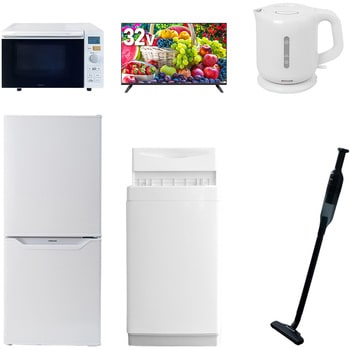 【家電セット】6点セット (6kg洗濯機 106L冷蔵庫 オーブンレンジ 32型液晶テレビ 電気ケトル 軽量クリーナー) YAMAZEN(山善)