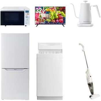 【家電セット】6点セット (6kg洗濯機 106L冷蔵庫 オーブンレンジ 32型液晶テレビ 温調ケトル スティッククリーナー) - YAMAZEN(山善)