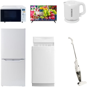 【家電セット】6点セット (6kg洗濯機 106L冷蔵庫 オーブンレンジ 32型液晶テレビ 電気ケトル スティッククリーナー) - YAMAZEN(山善)