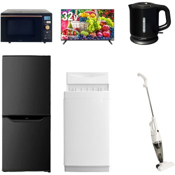 【家電セット】6点セット (6kg洗濯機 106L冷蔵庫 オーブンレンジ 32型液晶テレビ 電気ケトル スティッククリーナー) - YAMAZEN(山善)