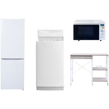 【家電セット】4点セット (6kg洗濯機 157L冷蔵庫 オーブンレンジ レンジラック) YAMAZEN(山善)